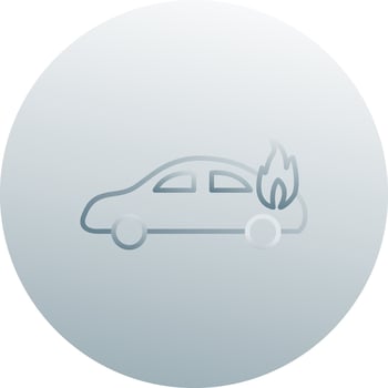 Unique Car on Fire Vector Icon