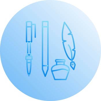Unique Writing Equipment Vector Icon