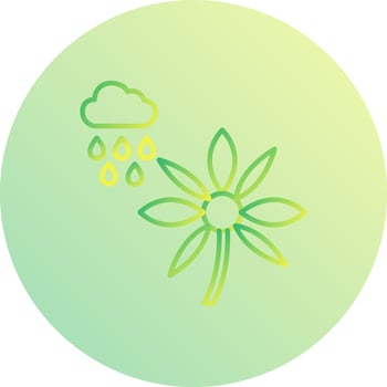 Flower with rain Vector Icon