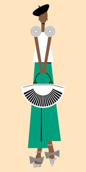 Stylish female image, Young girl in fashionable clothes, modern casual look on a young woman vector
