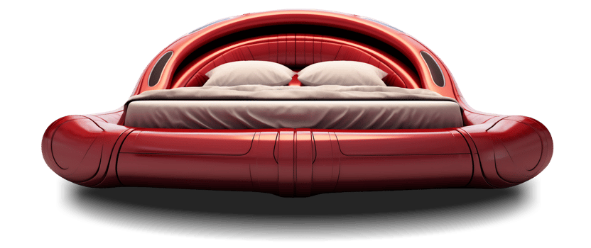 The beds - Futuristic Red Bed on transparent background - , png