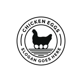 Chicken eggs farm logo design vector