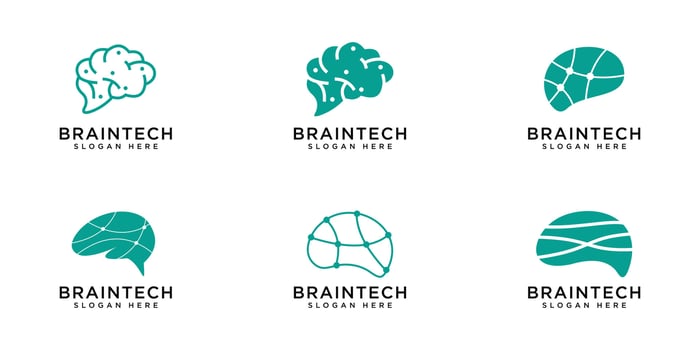 brain tech logo vector design template