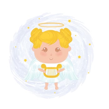 Isolated cute female angel character Vector