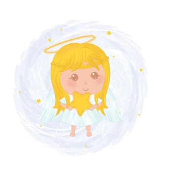 Isolated cute female angel character Vector