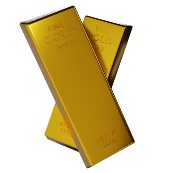 3d rendering of gold bullion. gold bar object. financial concept png