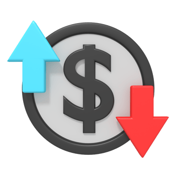 Investment fluctuation of 3d icon png
