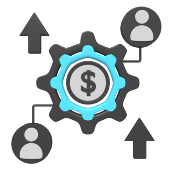 Crowd funding of 3d icon png