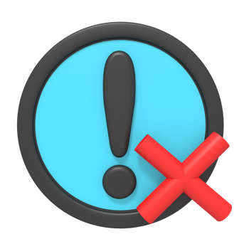 Cross warning of 3d icon png