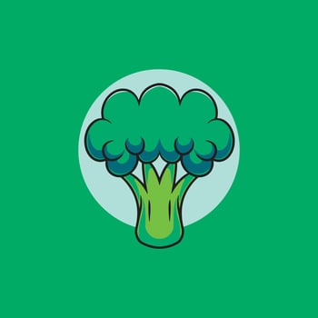 Delicious broccoli food cartoon illustration vector