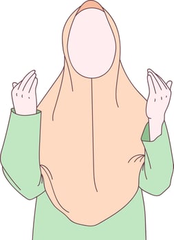 Cute Muslim Character vector