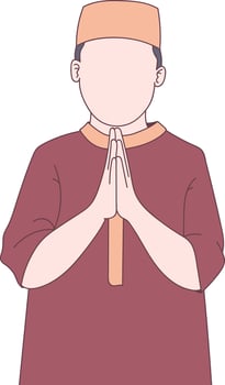 Cute Muslim Character vector
