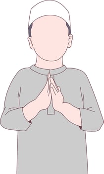 Cute Muslim Character vector