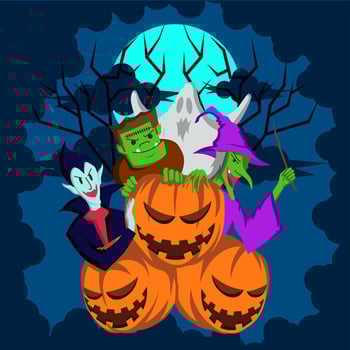 Spooky Ghost Halloween Background vector