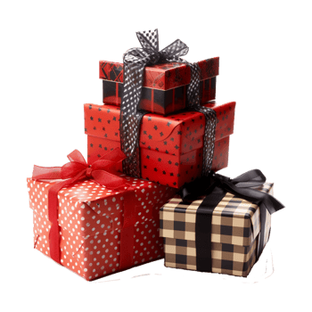 Red and black shiny gift boxes png