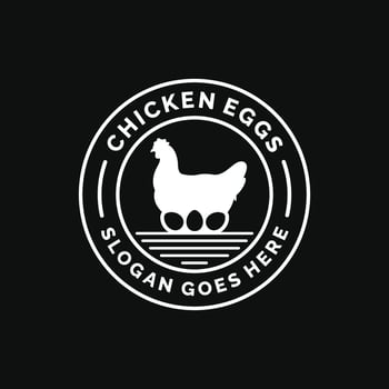 Chicken eggs farm logo design vector