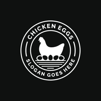 Chicken eggs farm logo design vector