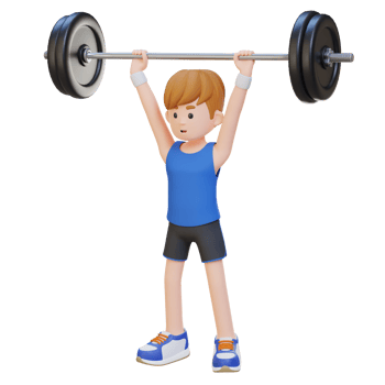 3D Sportsman Character Building Shoulder Strength with Overhead Press Workout png
