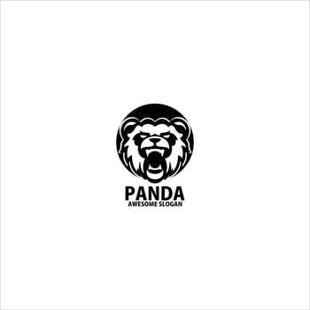 panda angry logo design symbol vector