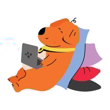 Trendy Dog Working vector