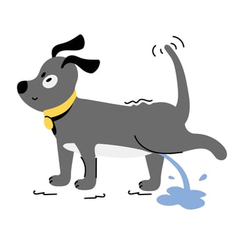 Trendy Dog Peeing vector