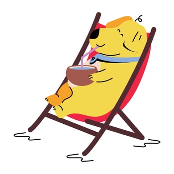 Trendy Dog Relaxing vector