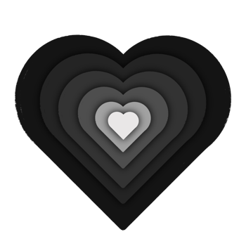 black papercut heart png