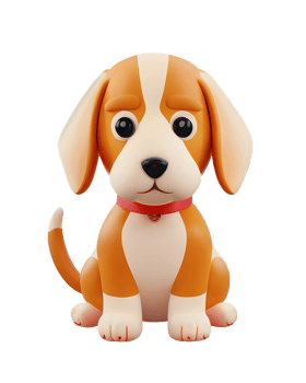 beagle 3d portrait png