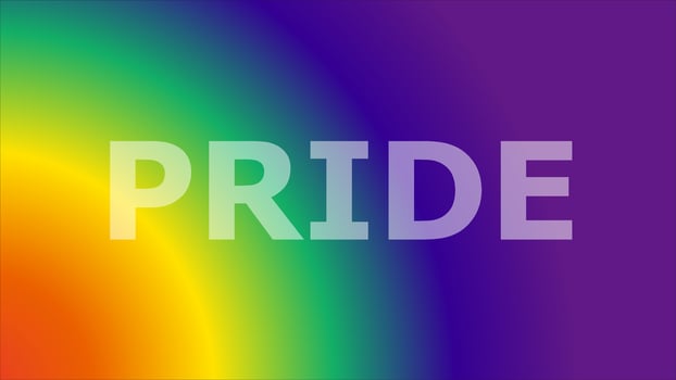 happy pride month rainbow pride lettering modern style template background lgbt pride day vector