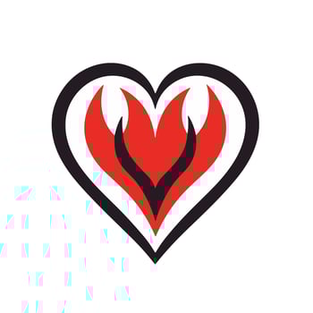 Passionate Flames A Captivating Image of a Burning Heart vector