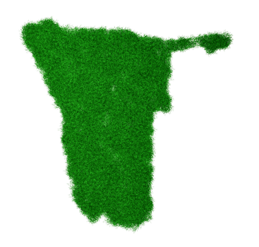 Namibia map soil land geology cross section with green grass and Rock ground texture 3d illustration png