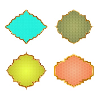 set of luxury islamic style gold labels vector