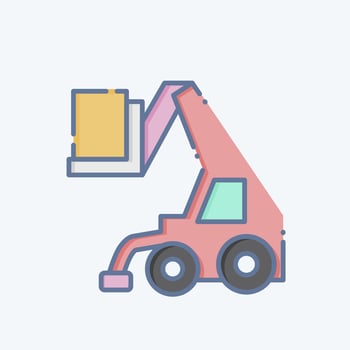 Icon Telehandler. related to Construction Vehicles symbol. doodle style. simple design editable. simple illustration vector