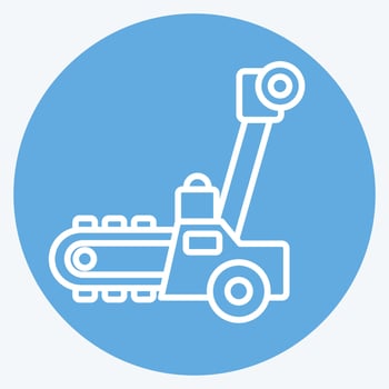 Icon Trencher. related to Construction Vehicles symbol. blue eyes style. simple design editable. simple illustration vector