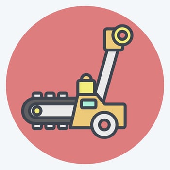 Icon Trencher. related to Construction Vehicles symbol. color mate style. simple design editable. simple illustration vector