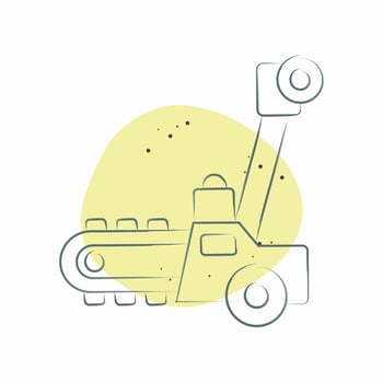 Icon Trencher. related to Construction Vehicles symbol. Color Spot Style. simple design editable. simple illustration vector