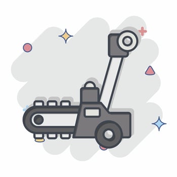 Icon Trencher. related to Construction Vehicles symbol. comic style. simple design editable. simple illustration vector
