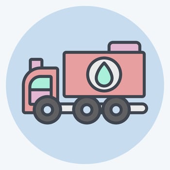 Icon Water Truck. related to Construction Vehicles symbol. color mate style. simple design editable. simple illustration vector
