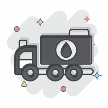 Icon Water Truck. related to Construction Vehicles symbol. comic style. simple design editable. simple illustration vector