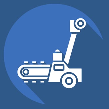 Icon Trencher. related to Construction Vehicles symbol. long shadow style. simple design editable. simple illustration vector