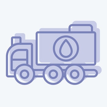 Icon Water Truck. related to Construction Vehicles symbol. two tone style. simple design editable. simple illustration vector