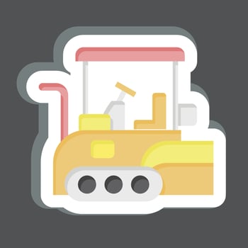 Sticker Asphalt Paver. related to Construction Vehicles symbol. simple design editable. simple illustration vector