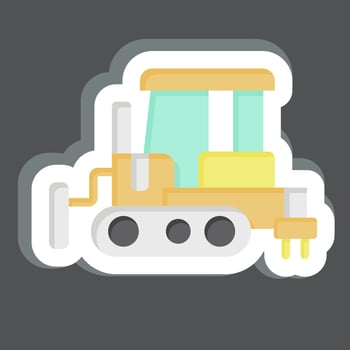 Sticker Bulldozer. related to Construction Vehicles symbol. simple design editable. simple illustration vector