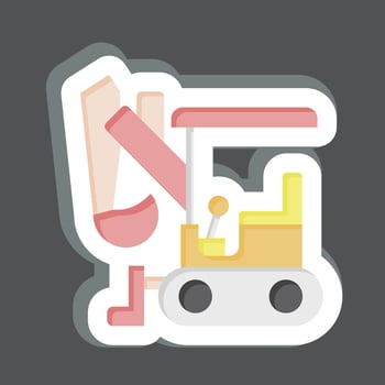 Sticker Compact Excavator. related to Construction Vehicles symbol. simple design editable. simple illustration vector