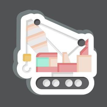 Sticker Construction Vehicles Crane. related to Construction Vehicles symbol. simple design editable. simple illustration vector