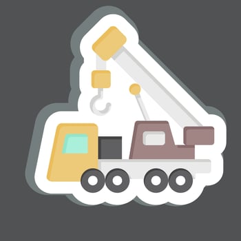 Sticker Crane. related to Construction Vehicles symbol. simple design editable. simple illustration vector