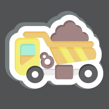 Sticker Dump Truck. related to Construction Vehicles symbol. simple design editable. simple illustration vector