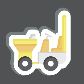 Sticker Dumper. related to Construction Vehicles symbol. simple design editable. simple illustration vector