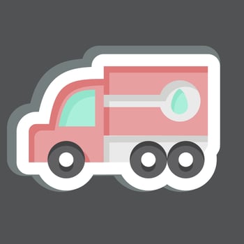 Sticker Fuel Truck. related to Construction Vehicles symbol. simple design editable. simple illustration vector