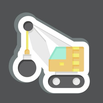 Sticker Demolition Crane. related to Construction Vehicles symbol. simple design editable. simple illustration vector